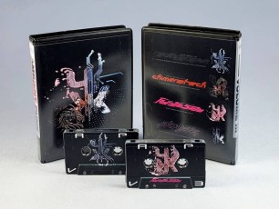 Transparent cassette shells with full colour UV LED printing in black rave case