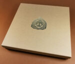 Brown Manila 12 inch vinyl box sets with a gold foil lid and base print
